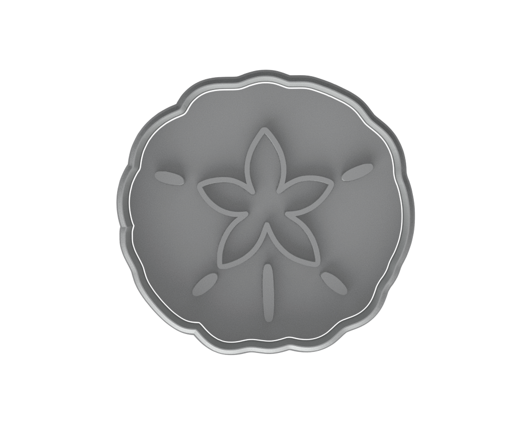 Sand Dollar Cookie Cutter & Stamp 4x4" for Baking Fondant Clay Embosser Gifts