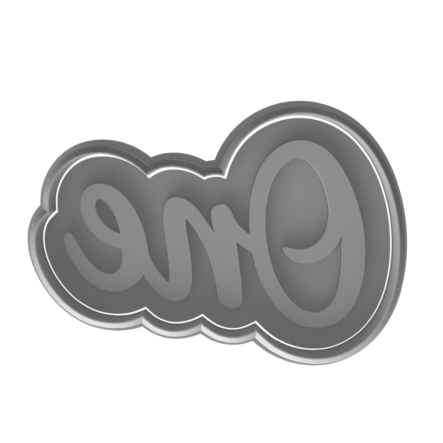 'One' Script Cookie Cutter & Stamp 4x2.5" for Baking & Fondant Clay Embosser