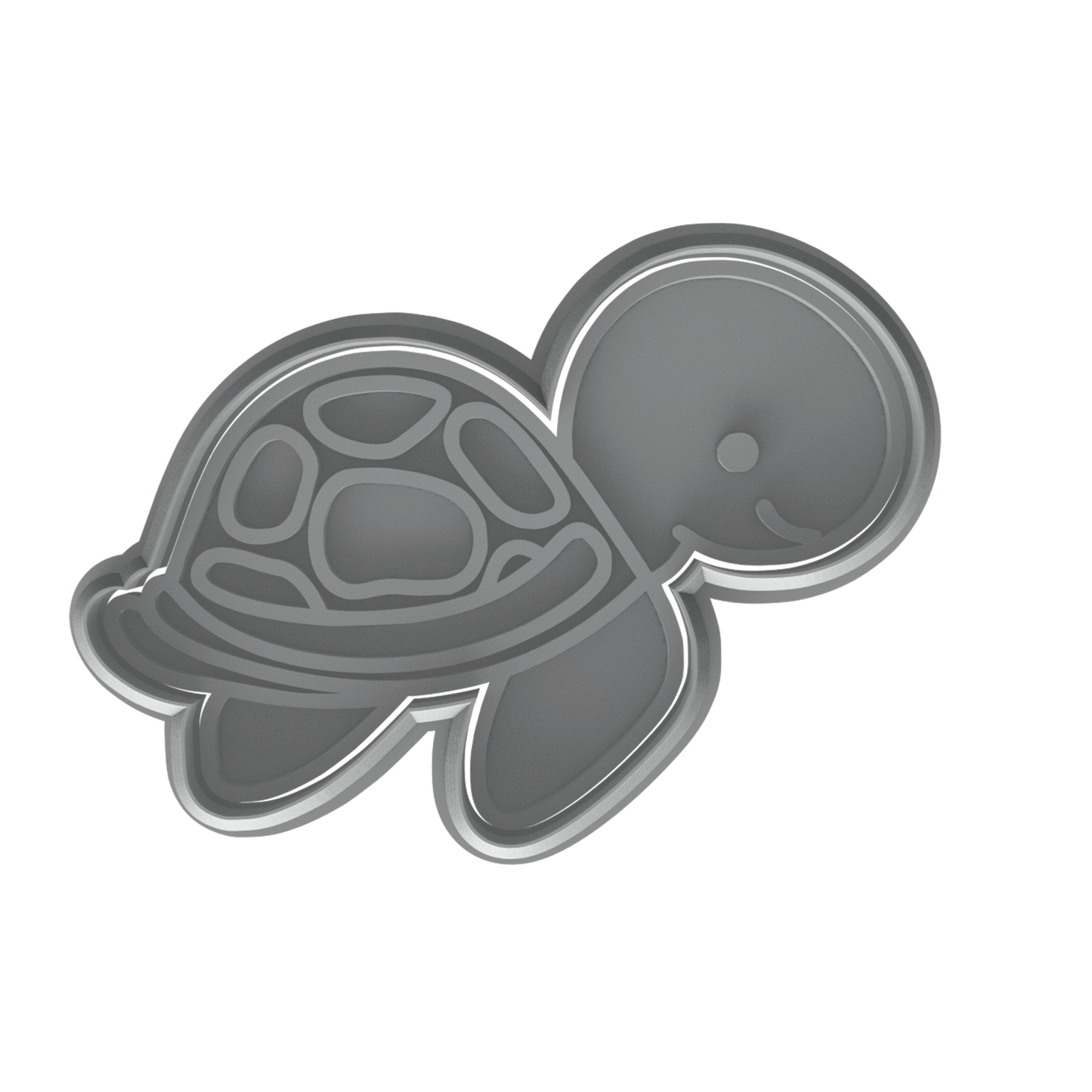 Baby Turtle Cookie Cutter & Stamp 4x2.8" for Baking & Fondant Clay Embosser