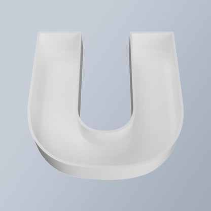 8" Hard Plastic Reusable Plastic Letter Food Trays, Letter Charcuterie Board Box for all Party Decoration (White Coloe)