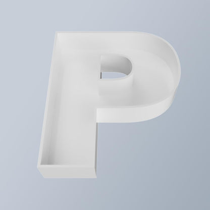 8" Hard Plastic Reusable Plastic Letter Food Trays, Letter Charcuterie Board Box for all Party Decoration (White Coloe)
