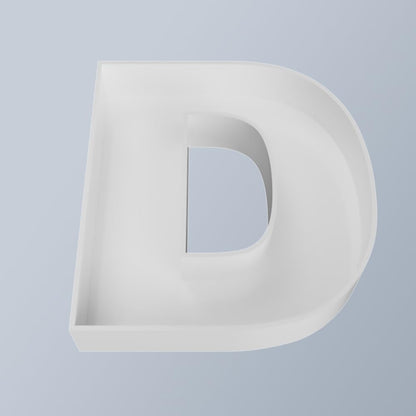 8" Hard Plastic Reusable Plastic Letter Food Trays, Letter Charcuterie Board Box for all Party Decoration (White Coloe)