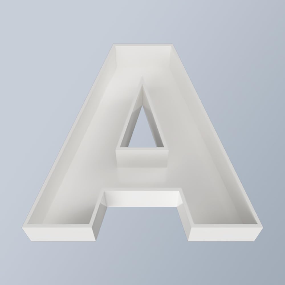 8" Hard Plastic Reusable Plastic Letter Food Trays, Letter Charcuterie Board Box for all Party Decoration (White Coloe)