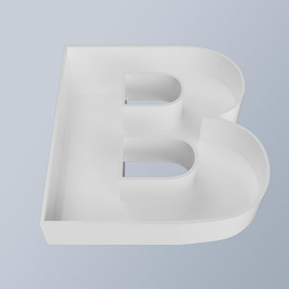 8" Hard Plastic Reusable Plastic Letter Food Trays, Letter Charcuterie Board Box for all Party Decoration (White Coloe)