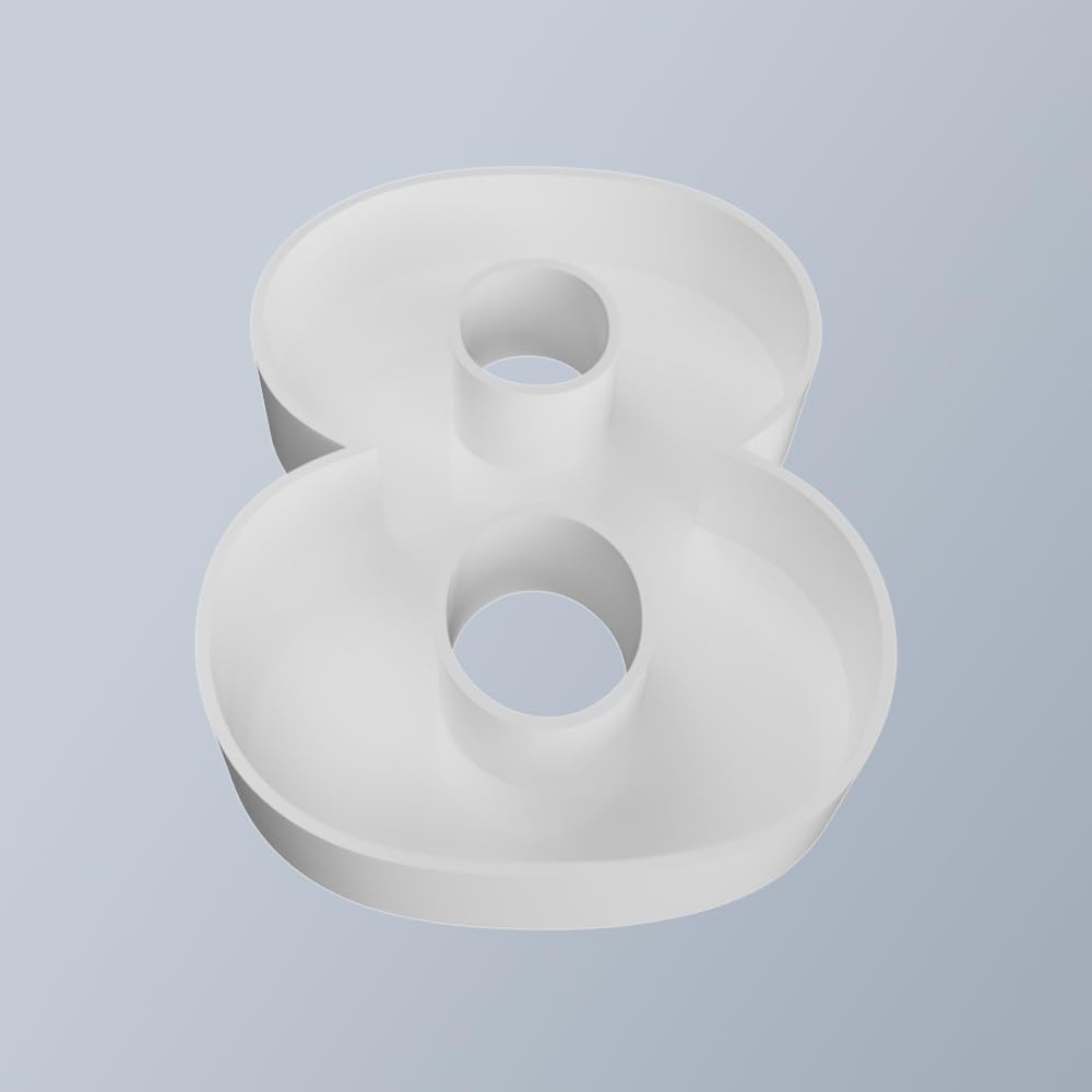 8" Hard Plastic Reusable Plastic Letter Food Trays, Letter Charcuterie Board Box for all Party Decoration (White Coloe)