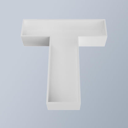 8" Hard Plastic Reusable Plastic Letter Food Trays, Letter Charcuterie Board Box for all Party Decoration (White Coloe)