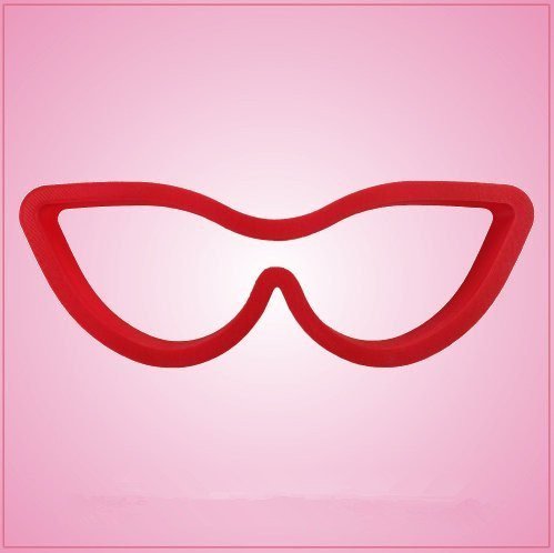 Cat Eye Glasses Cookie Cutter 1-3/4 inches tall, 5-1/2 inches wide