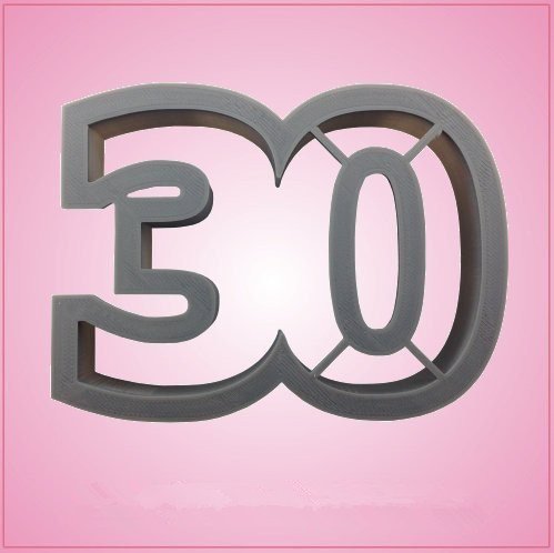 Dycica Number 30 Cookie Cutter, 3x4.25 Inches, Gray, Plastic, 1 Piece