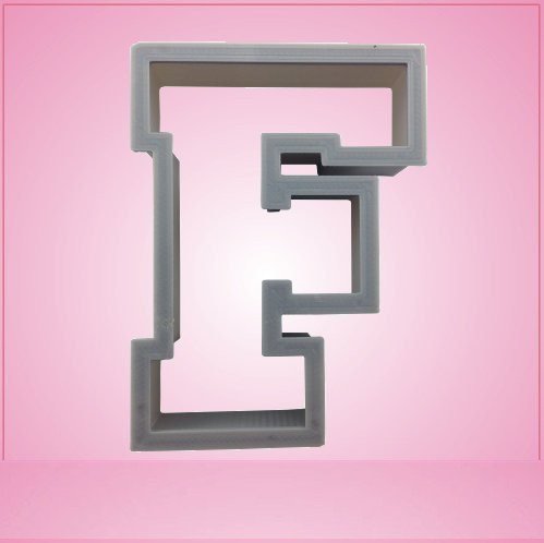 Varsity Letter F Cookie Cutter 3 inch (plastic) aluminum