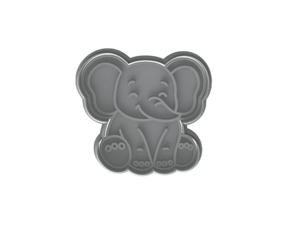 Kawaii Baby Elephant Cookie Cutter - 4x3.75" Premium Kids Party Baking Tool