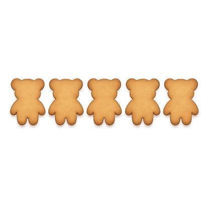 Mini Teddy Bear Cookie Cutter Strip – 5 Bears (1.2" Each) – 5.9x1.6 Inches – Cute Teddy Bear Fondant & Dough Cutter for Baking and Crafts