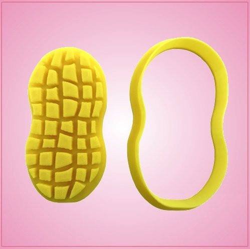 Dycica Embossed Peanut Cookie Cutter, 3.5 Inches, 2-Piece Set