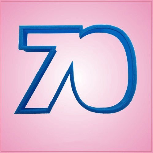 Blue Number 70 Cookie Cutter