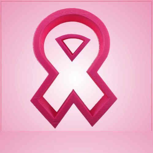 Pink Detailed Cancer Awareness Ribbon Cookie Cutter