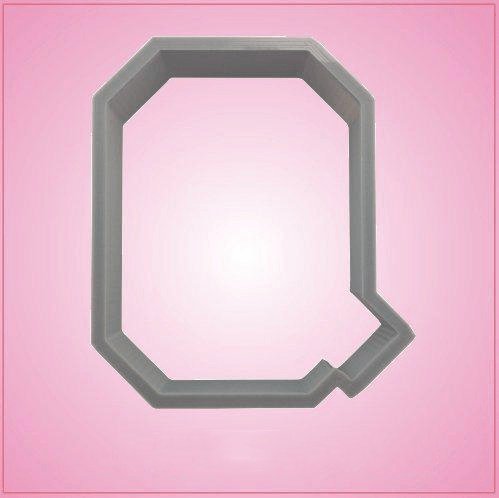 Varsity Letter Q Cookie Cutter 3 Inch (Plastic)