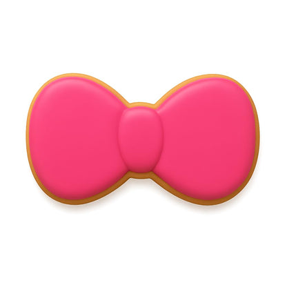 Pink Hair Bow Cookie Cutter (4x2.5") - Cute Bow Shape for Baking, Fondant, and Crafts