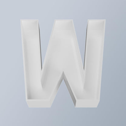 8" Hard Plastic Reusable Plastic Letter Food Trays, Letter Charcuterie Board Box for all Party Decoration (White Coloe)