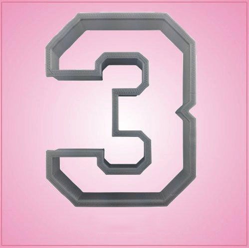 Varsity Number 3 Cookie Cutter