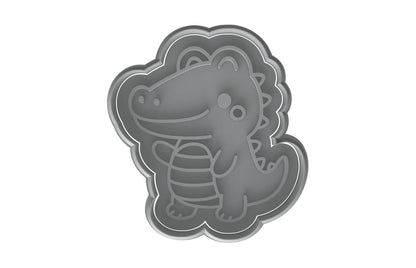 Kawaii Crocodile Cookie Cutter - 4x3.66" Fun Kids Baking Design