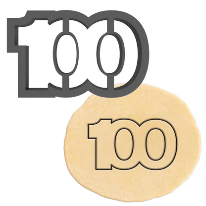 Number 100 Cookie Cutter (2x4") - Made in USA by Mighty Gadget - Perfect for 100th Birthdays and Anniversaries