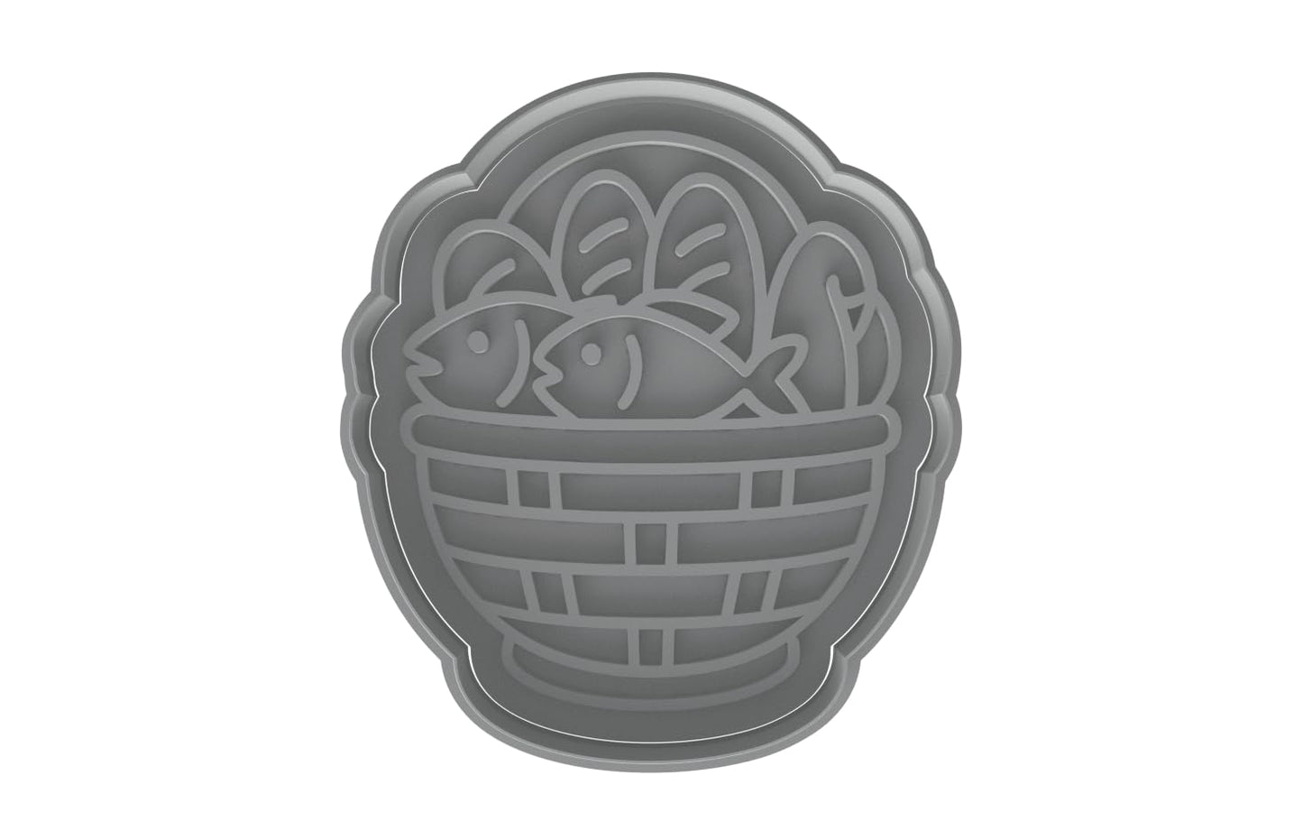 Biblical Miracle Basket of Loaves & Fishes Cookie Cutter - 4x3.5" Baking Tool