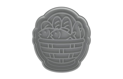 Biblical Miracle Basket of Loaves & Fishes Cookie Cutter - 4x3.5" Baking Tool