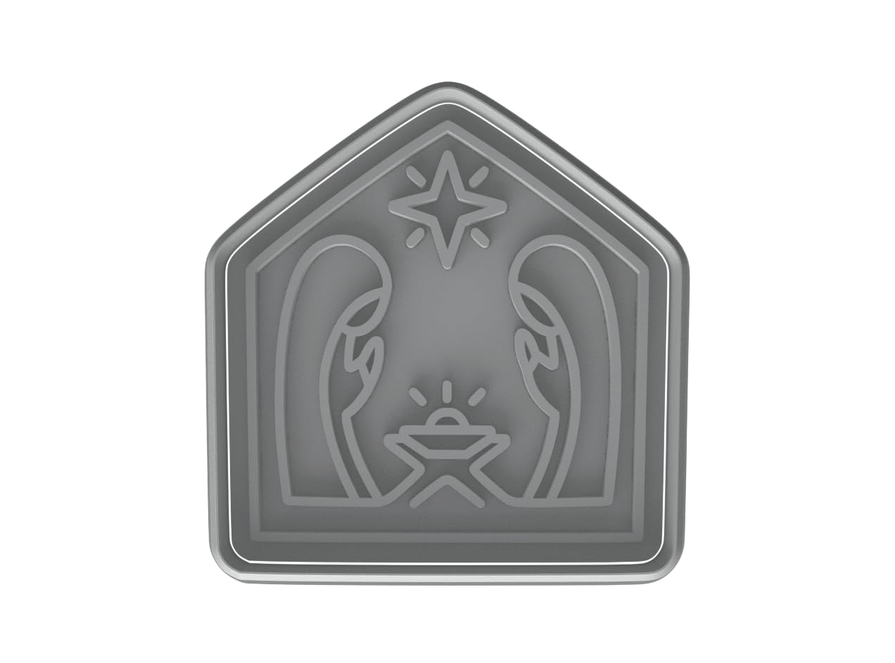 Nativity Scene Cookie Cutter - 4x3.8" Holiday Baking Fun Kitchen Tool