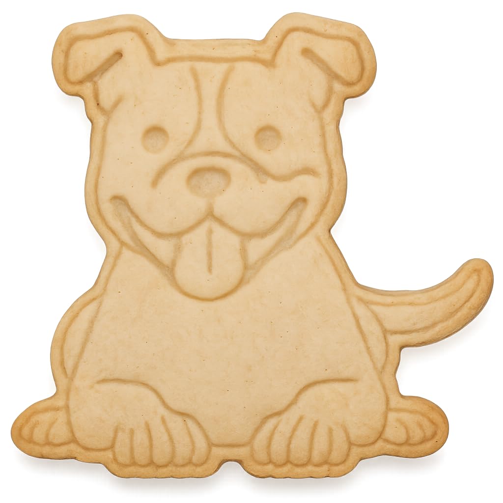 Smiling American Pitbull Cookie Cutter & Stamp 4x3.8" for Baking Fondant Clay