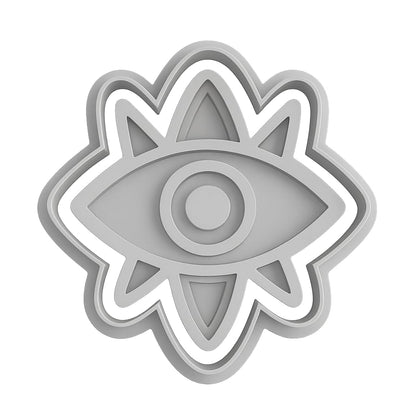 Mighty Gadget Evil Eye Cookie Cutter & Stamp - 4x3.2" Unique Charm for Spiritual Baking (Random Color)