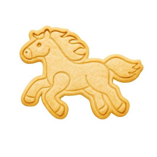 Horse Cookie Cutter & Stamp 4x3" for Baking & Fondant Clay Embosser Gifts