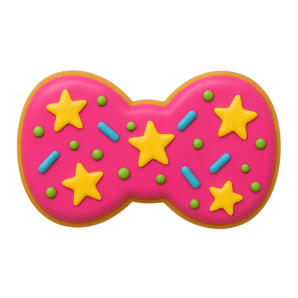 Pink Hair Bow Cookie Cutter (4x2.5") - Cute Bow Shape for Baking, Fondant, and Crafts
