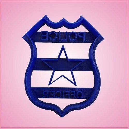 Embossed Police Badge Cookie Cutter 3-1/2 Inches