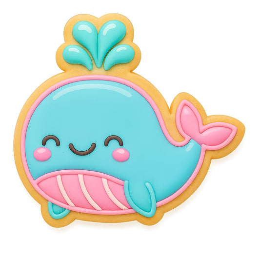 Jonah’s Kawaii Whale Cookie Cutter - 4x3.8" Kids Party Baking Fun
