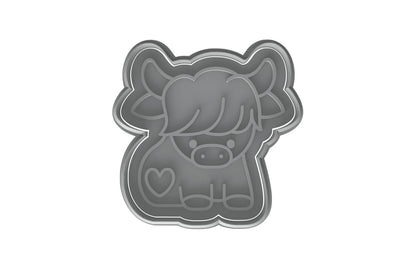 Kawaii Baby Cow Cookie Cutter - 4x3.8" Fun Kids Baking Design