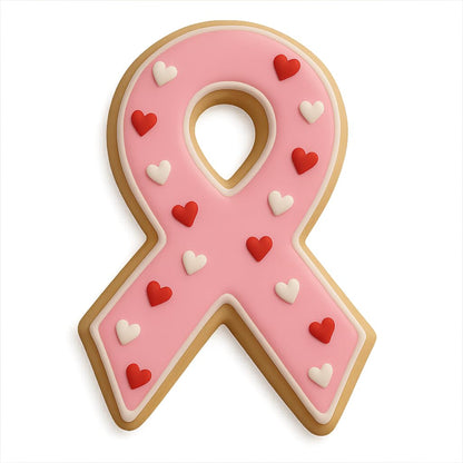 Pink Awareness Ribbon Cookie Cutter - 4.5x2.75 Inches, Perfect for Fundraisers and Charity Events