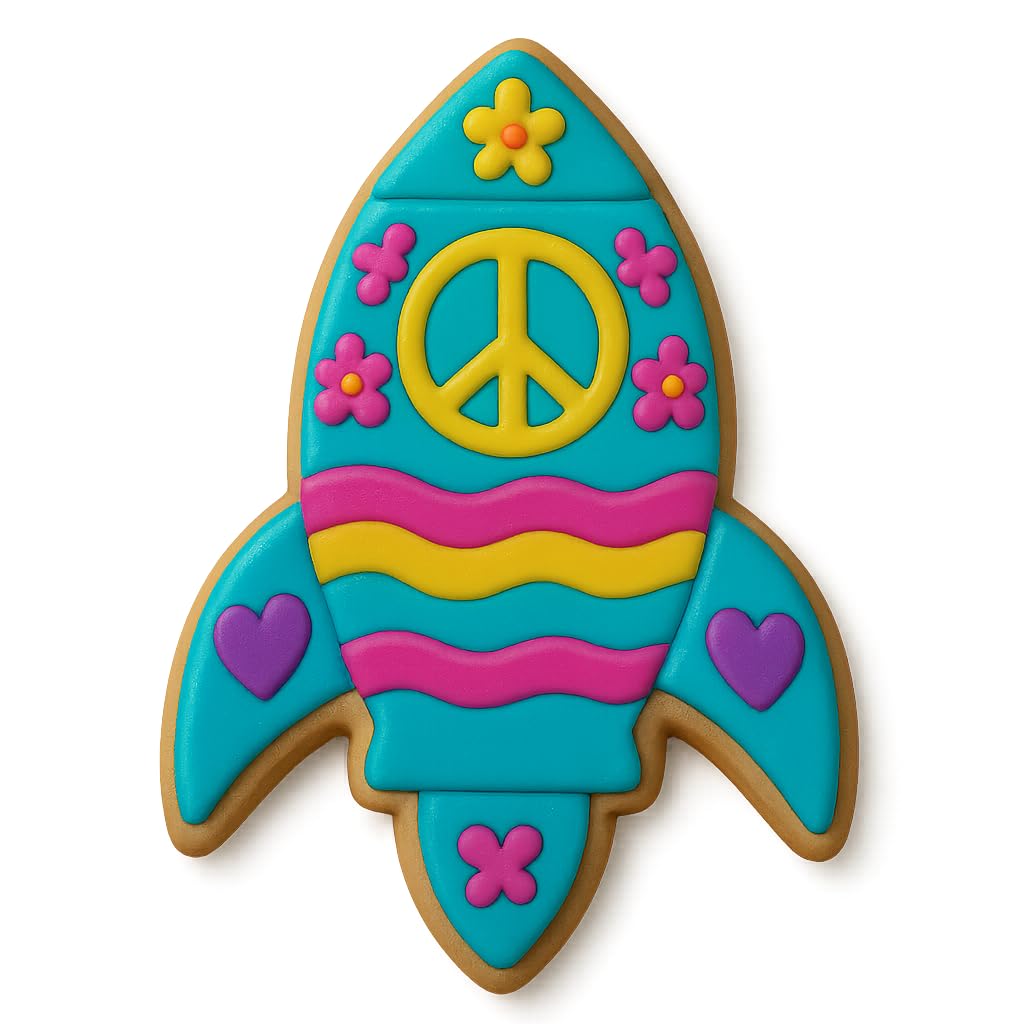 Space Rocket Cookie Cutter & Stamp 4x2.6" for Baking & Fondant Clay Embosser