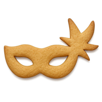 Mighty Gadget Mardi Gras Masquerade Mask Cookie Cutter (Green) - 5.5x3.5 Inches, Festive Carnival Baking Tool for Party Treats