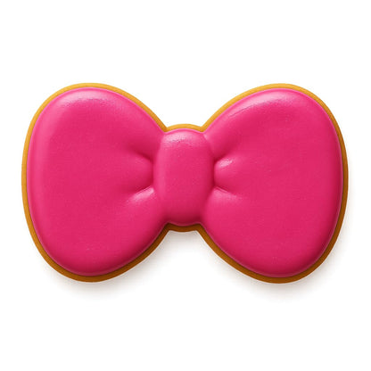 Pink Hair Bow Cookie Cutter (4x2.5") - Cute Bow Shape for Baking, Fondant, and Crafts