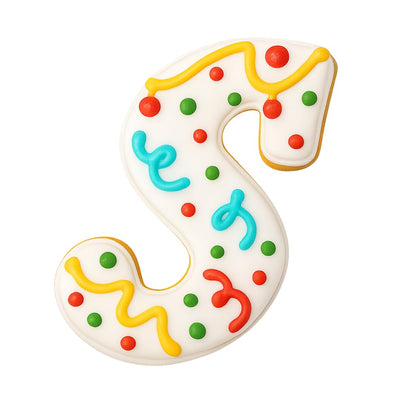 Fancy Cursive Letter Cookie Cutter - 4" Tall Alphabet Baking Mold (Random Color)