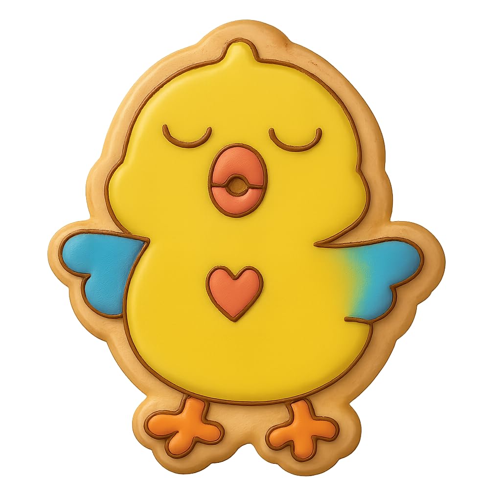 Chanting Chick Heart Cookie Cutter - 3.2x4" Fun Baking Design Delight