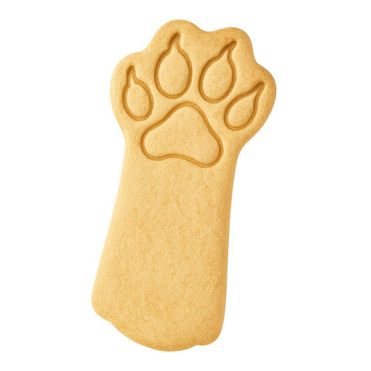 Mighty Gadget Kitty Paw Cookie Cutter & Stamp - 4x2.5" Cute Animal Design for Pet Lovers Baking (Random Color)