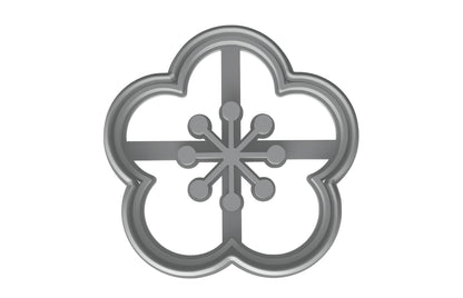 Plum Blossom Kamon Cookie Cutter - 4x3.9" Premium Baking Design