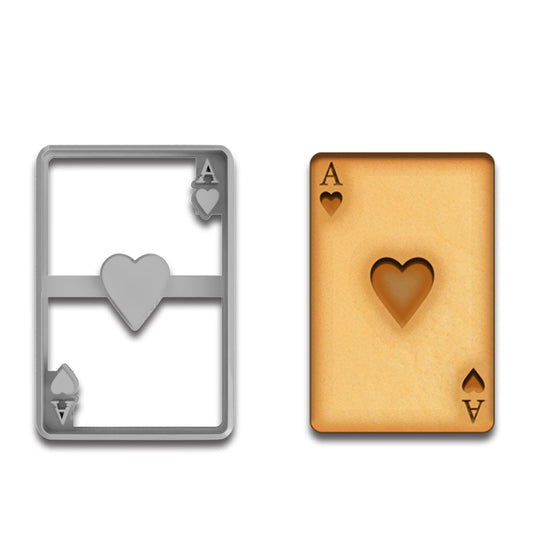 Ace of Hearts Playing Card Cookie Cutter - 4x2.6", Casino & Poker Night Baking Tool