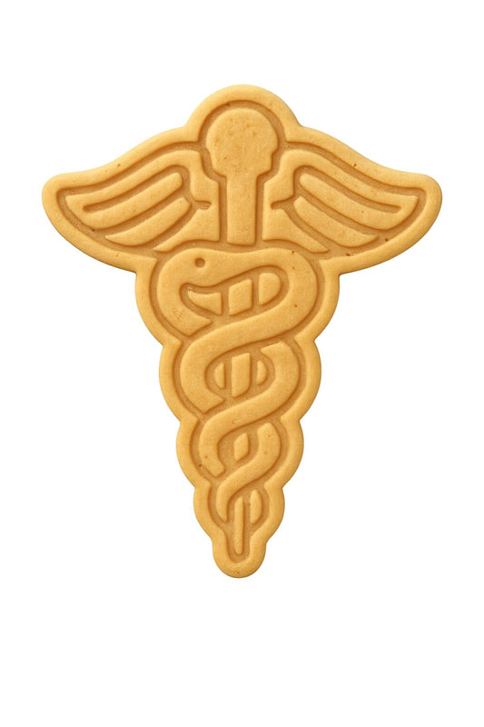 Mighty Gadget Medical Caduceus Cookie Cutter & Stamp - 4x2.5" Iconic Design for Med School Events (Random Color)