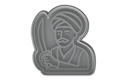 Ali Baba Holding Sword Cookie Cutter - 4x3.5" Creative Adventure Baking Fun