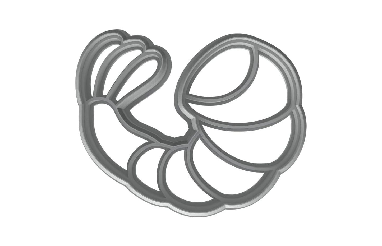 Cooked Shrimp Cookie Cutter - 4x3" Premium Kitchen Baking Fun Design