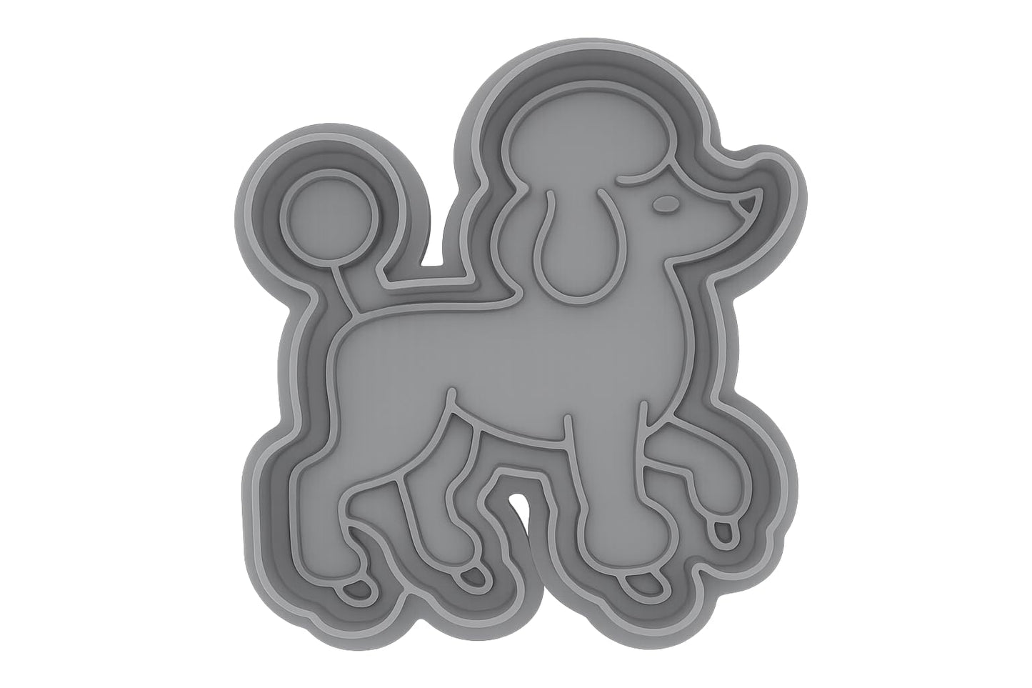Playful Poodle Cookie Cutter 4x3.7" Fun Kitchen Baking Design