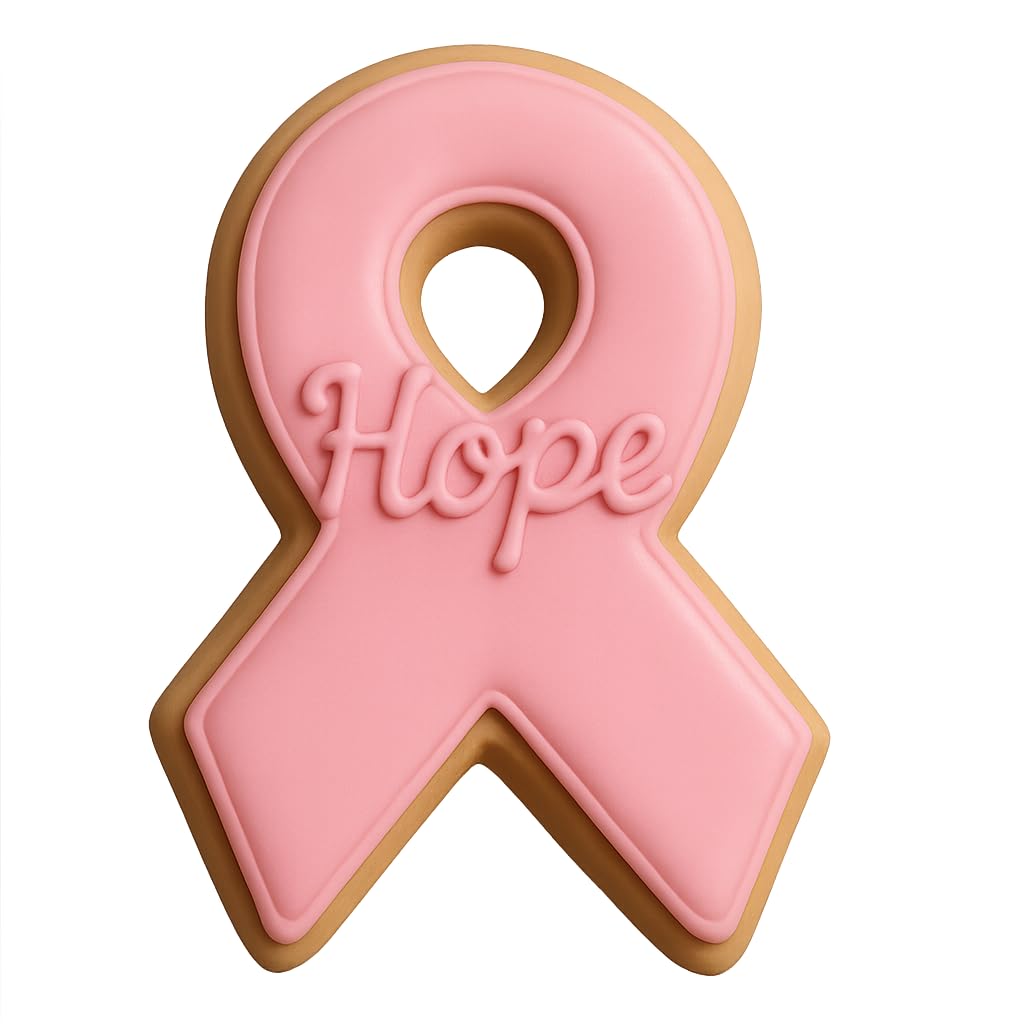 Pink Awareness Ribbon Cookie Cutter - 4.5x2.75 Inches, Perfect for Fundraisers and Charity Events