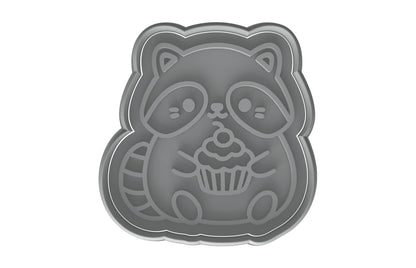 Kawaii Raccoon Cupcake Cookie Cutter - 4x3.8" Fun Kids Party Baking
