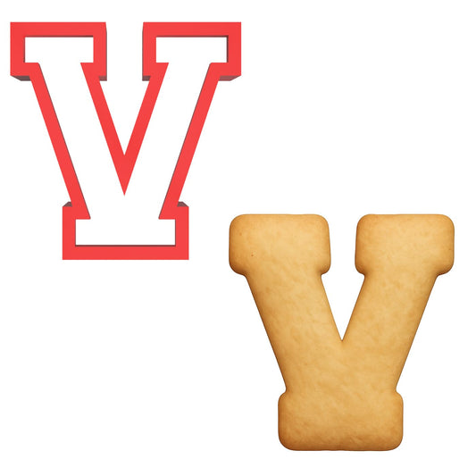 3" Varsity Letter V Cookie Cutter